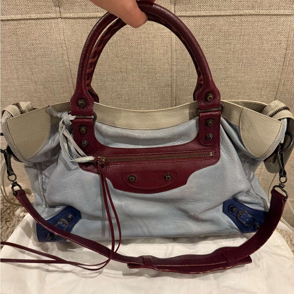 Balenciaga Leather Motocross City Bag